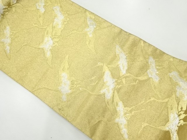 JAPANESE KIMONO / ANTIQUE FUKURO OBI / SILK / WOVEN CRANES